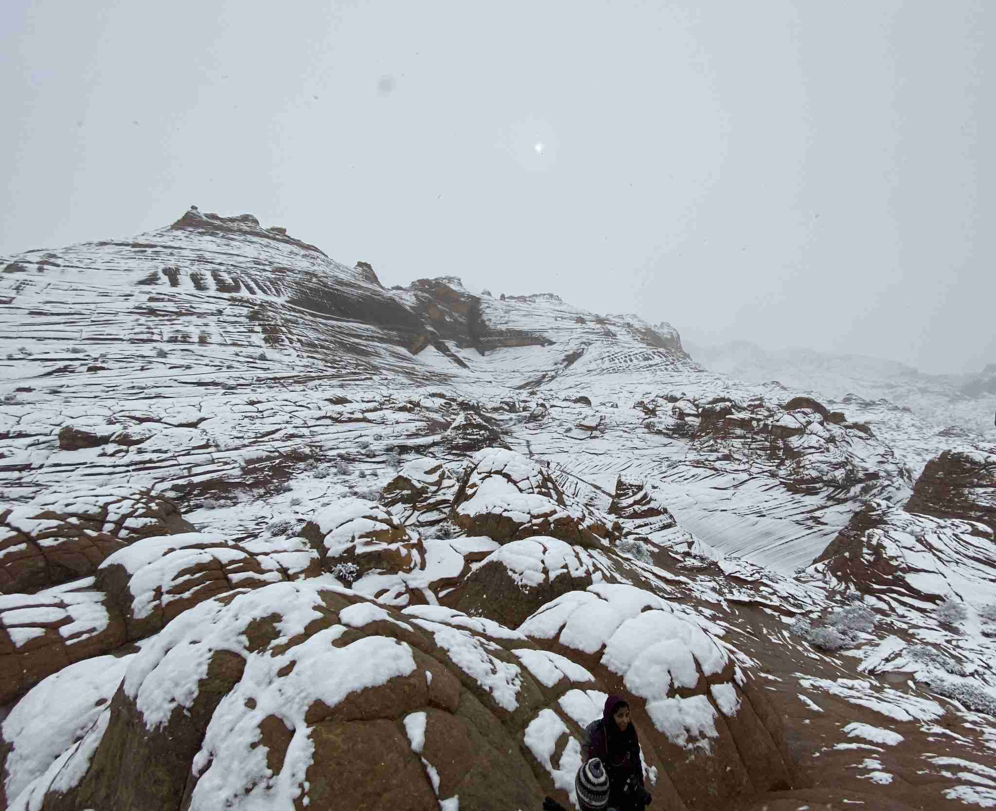The Wave, AZ panoramic view of The Wave in winter