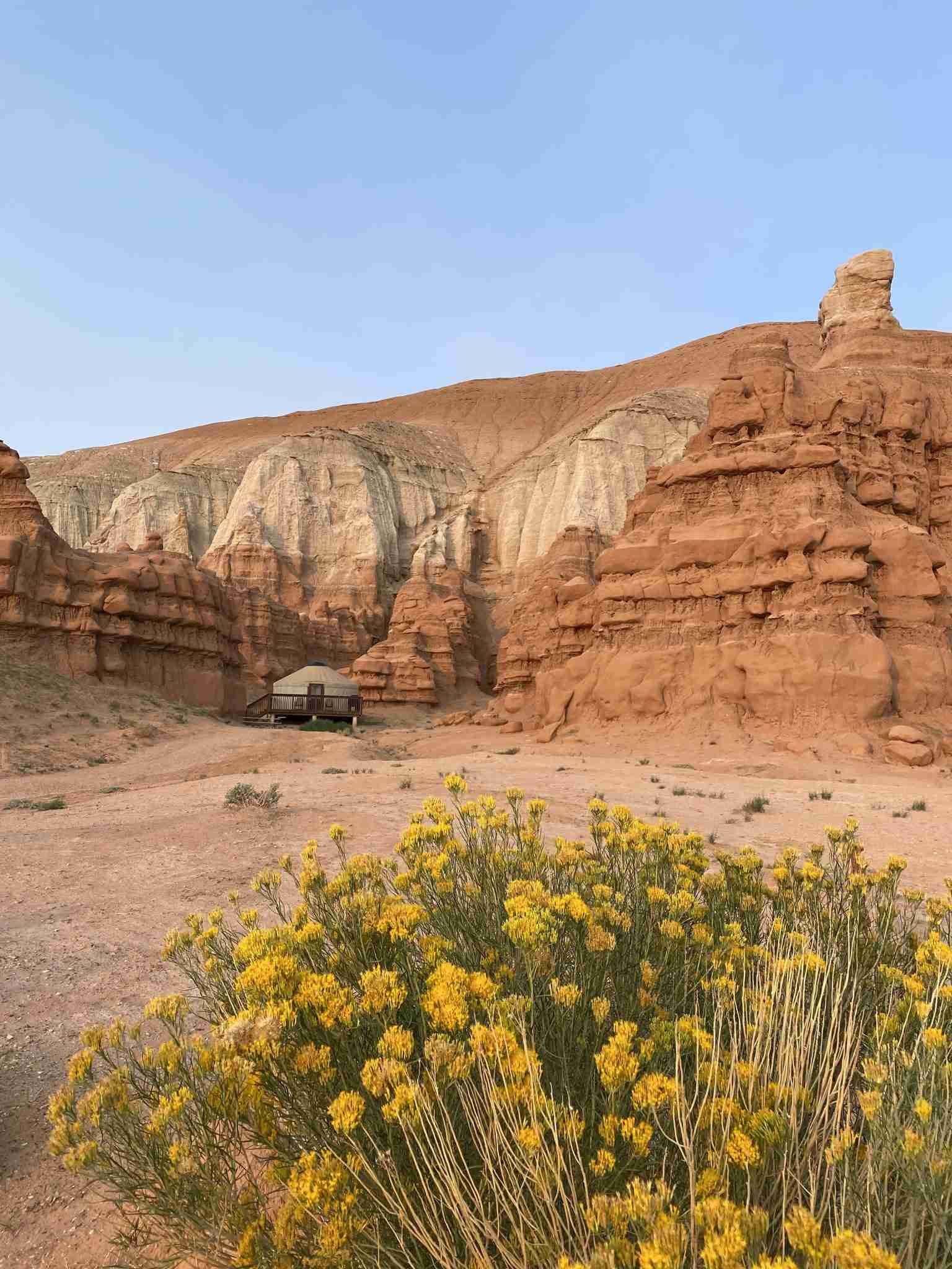 Camping at Goblin Valley in a yurt.